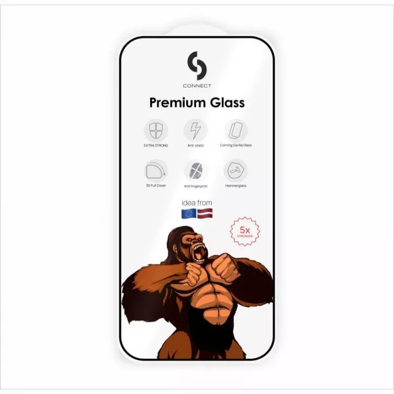 Connect Samsung Galaxy S23 Privacy 2.5D Silk Full Cover Anti-Static Stronger Black