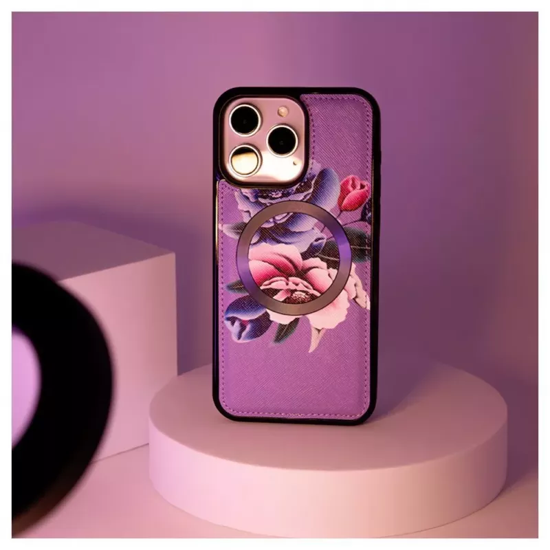 Evelatus Apple iPhone 15 Pro Max Wallet and Slim Cover Case Purple