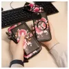 Evelatus Apple iPhone 14 Pro Leather Case Zipper Design Flower Black
