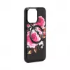 Evelatus Apple iPhone 14 Pro Max Leather Case Zipper Design Flower Black