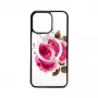 Evelatus Apple iPhone 14 Pro Max Leather Case Zipper Design Flower White