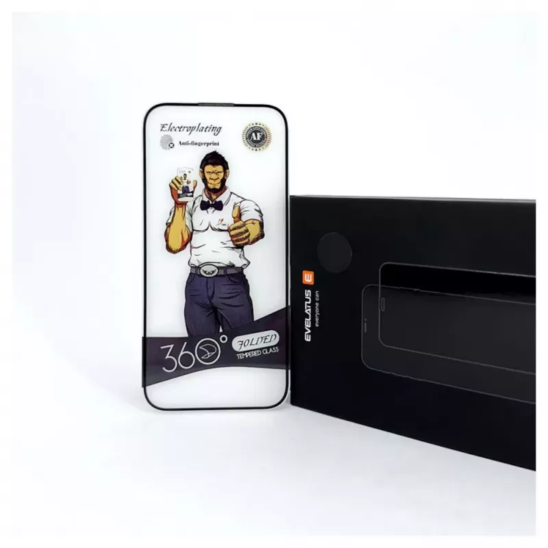 Evelatus Apple iPhone 14/13/13 Pro/16e/SE4 2.5D Full Cover Glass Anti-Static Light Black
