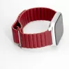 Connect 22mm Flat Head Leather-Silicone Loop Magnetic Watch Strap (130mm M/L) Wine Red