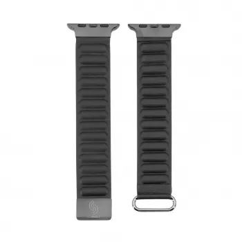 Connect Watch 38/40/41mm Faux Leather Magnetic Back Buckle Watch Strap Black