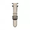 Connect Watch 38/40/41mm Silicone Patch Leather Watch Strap (132mm M/L) White