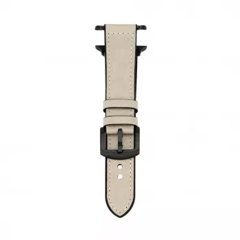 Connect Watch 38/40/41mm Silicone Patch Leather Watch Strap (132mm M/L) White