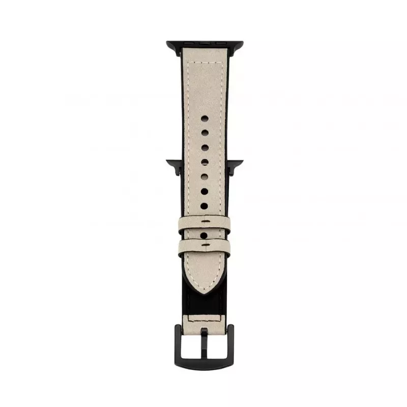 Connect Watch 38/40/41mm Silicone Patch Leather Watch Strap (132mm M/L) White
