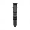 Connect Watch 42/44/45mm Silicone Patch Leather Watch Strap (132mm M/L) Black