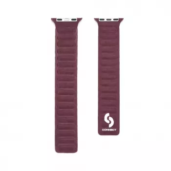 Connect Watch 42/44/45mm Fine Woven Twill Magnetic Chain Watch Strap Plum