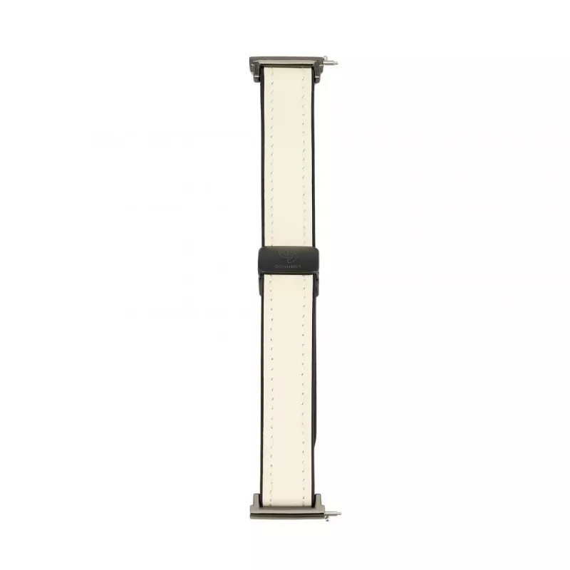 Connect 20mm Silicone Leather Watch Straps with Magnetic White