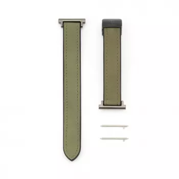 Connect 20mm Silicone Leather Watch Strap with Magnetic Forest Green