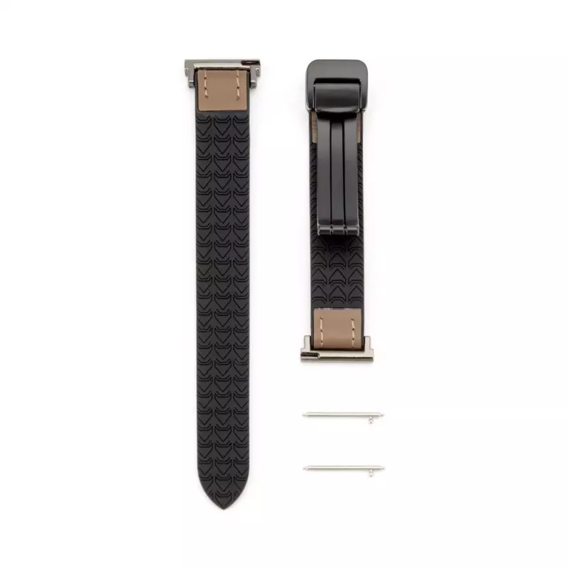 Connect 20mm Silicone Leather Watch Strap with Magnetic Wine Red