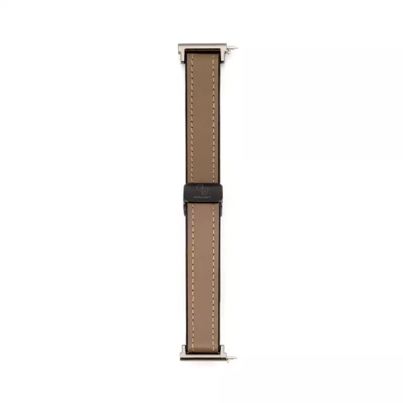 Connect 20mm Silicone Leather Watch Strap with Magnetic Wine Red