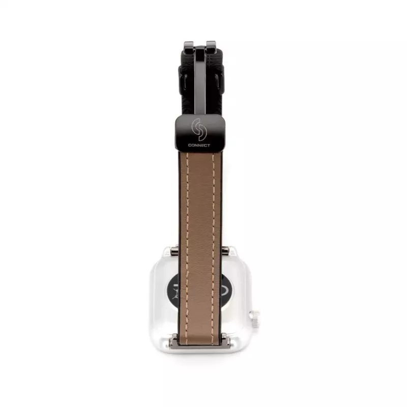 Connect 22mm Silicone Leather Watch Strap with Magnetic Wine Red