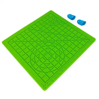 iLike S2 Silicone Pad (18x18cm) for Safe Use of 3D Printing Pen + 2 Finger Covers Green