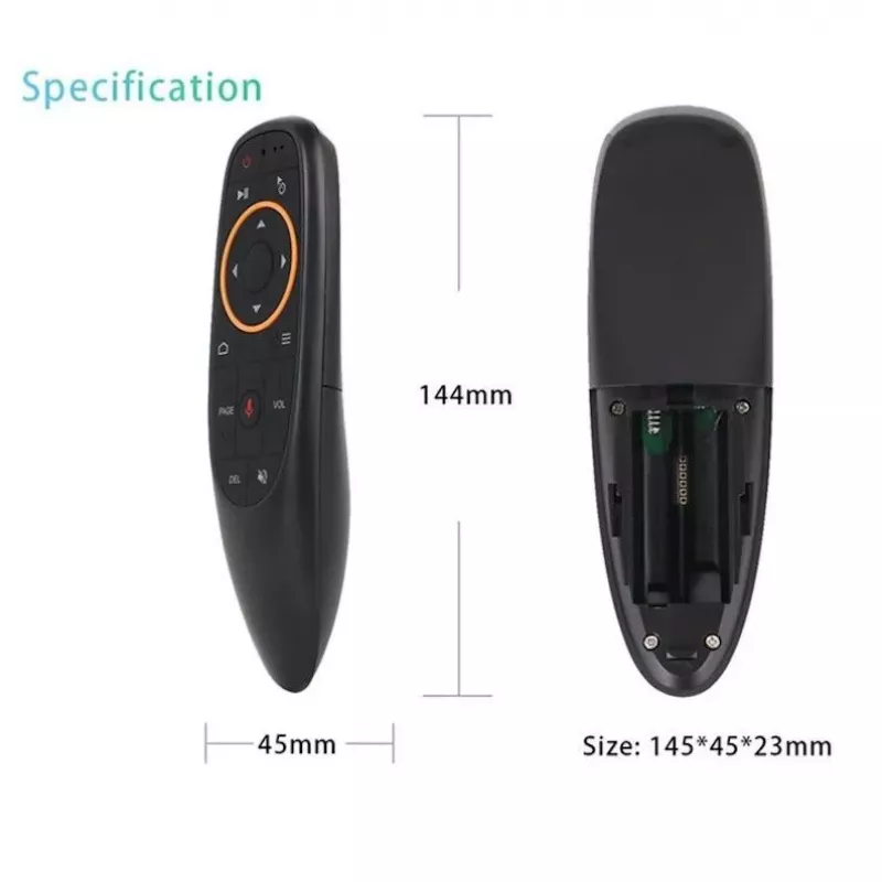 CP G10s Universal Smart TV Air Mouse - Wireless / IR Remote Voice Assistant & Gyroscope Black