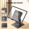 iLike STM4 Metal Tablet PC Holder Stand with Adjustable Perfect Angle & 360 Rotation Black