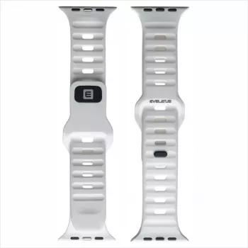 Evelatus Apple Watch 42/44/45mm Sport Silicone Loop Band White