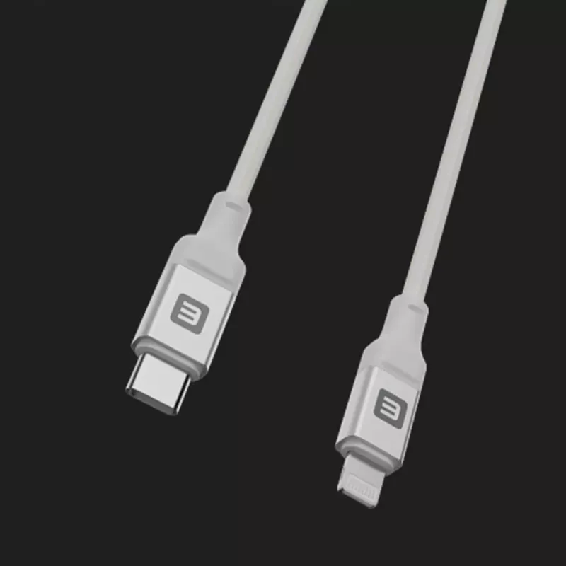 Evelatus USB-C to Lightning Cable 1.2m 60W (MFI09) Aluminum Housing Braided White