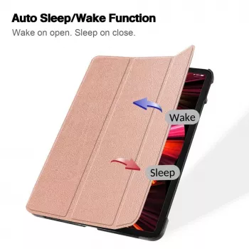 iLike iPad Mini 5 7.9 Tri-Fold Eco-Leather Stand Case Rose Gold