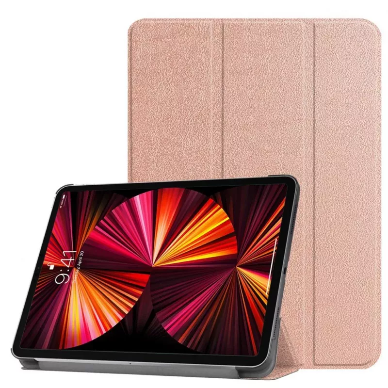 iLike iPad 10.2 Tri-Fold Eco-Leather Stand Case Rose Gold