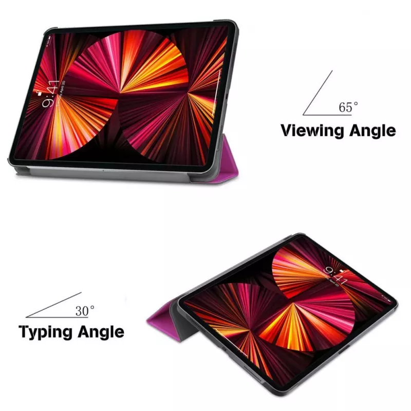 iLike iPad Mini 5 7.9 Tri-Fold Eco-Leather Stand Case Purple