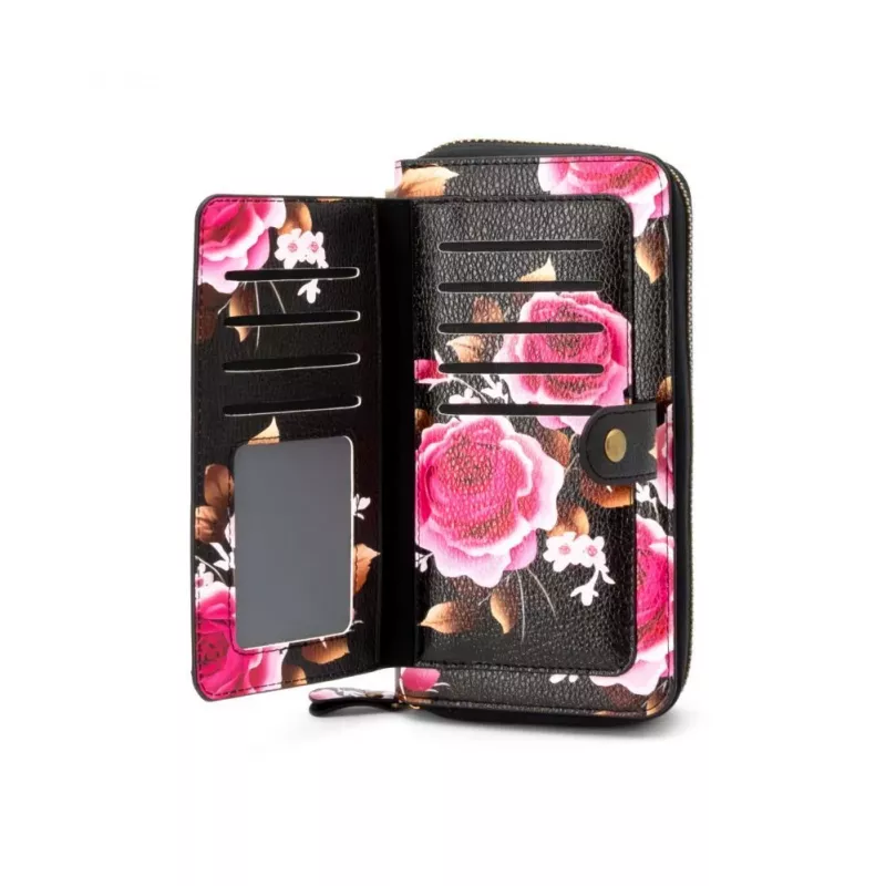Evelatus Universal Wallet Zipper Design Flower Black