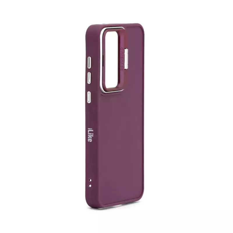 iLike Samsung Galaxy A15 Hybrid Case with Camera Stand Plum