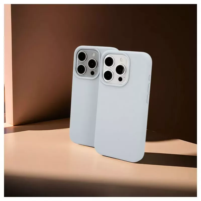 Evelatus Apple iPhone 15 Pro Premium Magsafe Soft Touch Silicone Case New Function Grey Blue