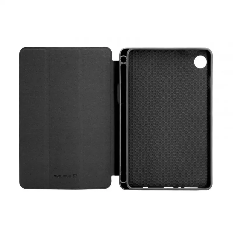 Evelatus Galaxy Tab A9 Tablet Case with Imitate Microfiber Inside Black