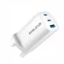 Evelatus 65W Max Fast Charger UK USB-C1/USB-C1/USB-A White