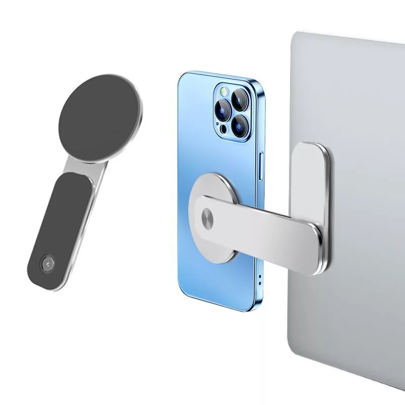 iLike Universal P65 Aluminum Monitor Side Fix Magnetic Holder for Smartphone Silver