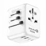 EVELATUS 35W World Travel Adapter with 1 PD USB-C, 2 USB-C, 2 USB-A, White