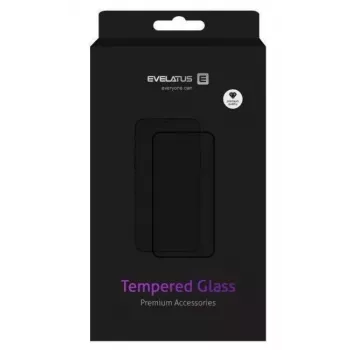 EVELATUS Apple iPhone 16 Plus Rubber Anti-Broken 3D Glass Full Cover Japan Glue Anti-Static Black Screen Protector
