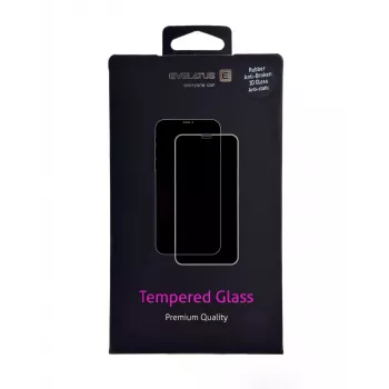 Evelatus Samsung Galaxy S22 Rubber Anti-Broken 3D Glass Full Cover Japan Glue Anti-Static Black