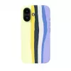 Evelatus Apple iPhone 16 Multi-Colored Silicone Case With MagSafe Crimson White