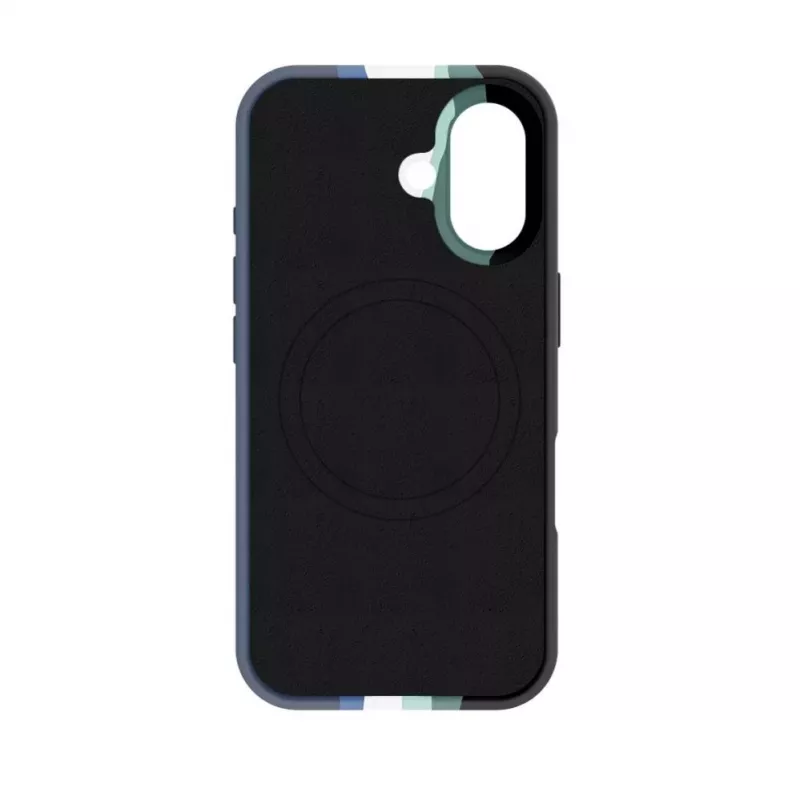 Evelatus Apple iPhone 16 Multi-Colored Silicone Case With MagSafe Aura Blue