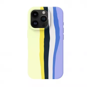 Evelatus Apple iPhone 16 Pro Max Multi-Colored Silicone Case With MagSafe Ceramic White
