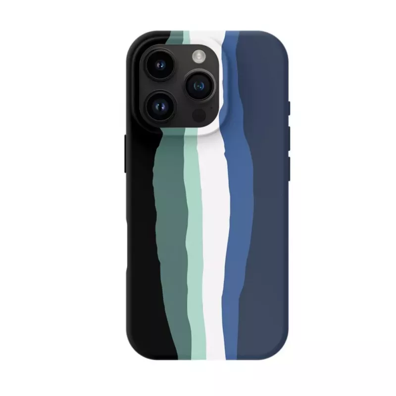 Evelatus Apple iPhone 16 Pro Multi-Colored Silicone Case With MagSafe Aqua Blue