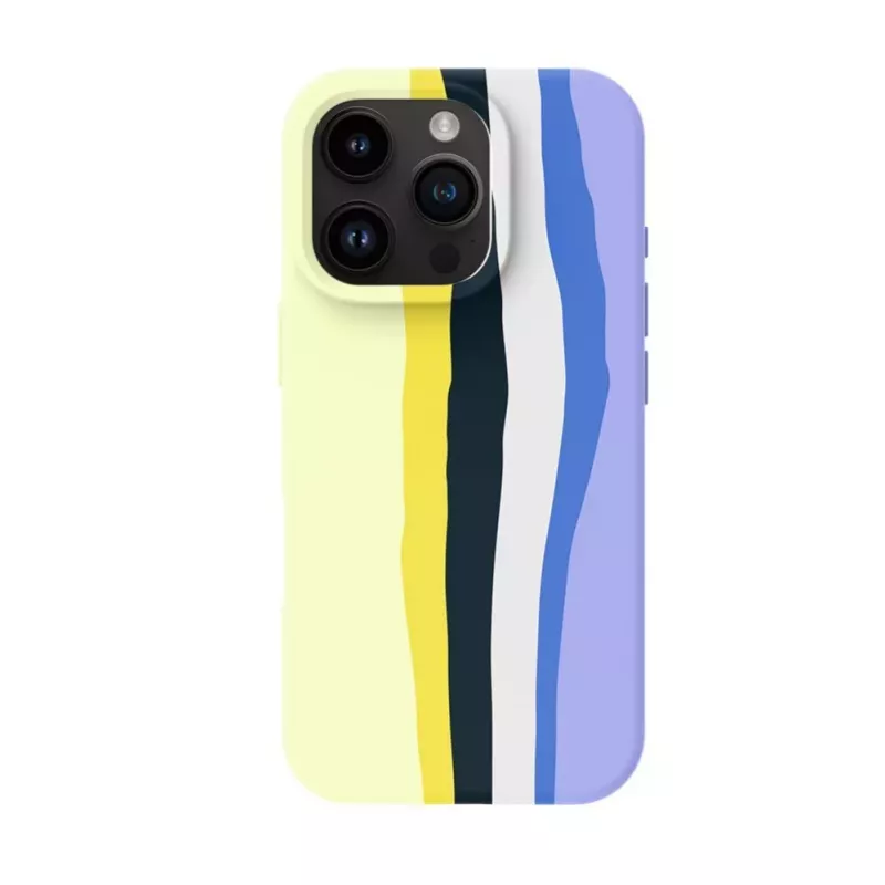 Evelatus Apple iPhone 16 Pro Multi-Colored Silicone Case With MagSafe Ceramic White