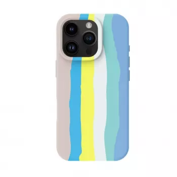 Evelatus Apple iPhone 16 Pro Max Multi-Colored Silicone Case With MagSafe Beige Cream