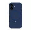 Evelatus Apple iPhone 16 Premium MagSafe with Stand Soft Touch Silicone Case Dark Blue