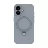Evelatus Apple iPhone 16 Premium Magsafe with Stand Soft Touch Silicone Case Silver