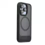 Evelatus Apple iPhone 15 Rubber Coated MagSafe With Stand Case Black
