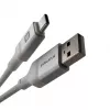 Evelatus USB-A to USB-C Cable 2M Aluminum Housing Braided White