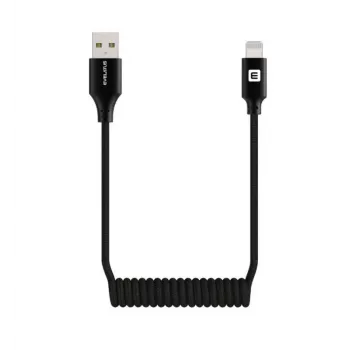 Evelatus AutoSpring Coiled Cable USB A to Lightning 1.2M Cable Black