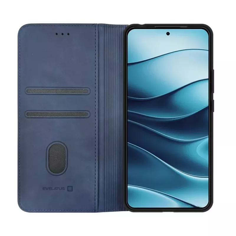 Evelatus Xiaomi Redmi Note 14 5G Book Case PU Leather Dark Blue