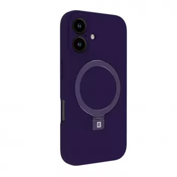 Evelatus Apple iPhone 16 Premium Magsafe with Stand Soft Touch Silicone Case Purple