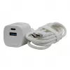 Evelatus FusionChage Wall Charger Bundle 20W Power Adapter - 60W USB-C to USB-C Silicone Cable White