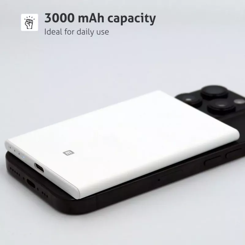 Evelatus 3000mAh Power Bank Super Slim With Wireless Charging EVEP03PBSSW White